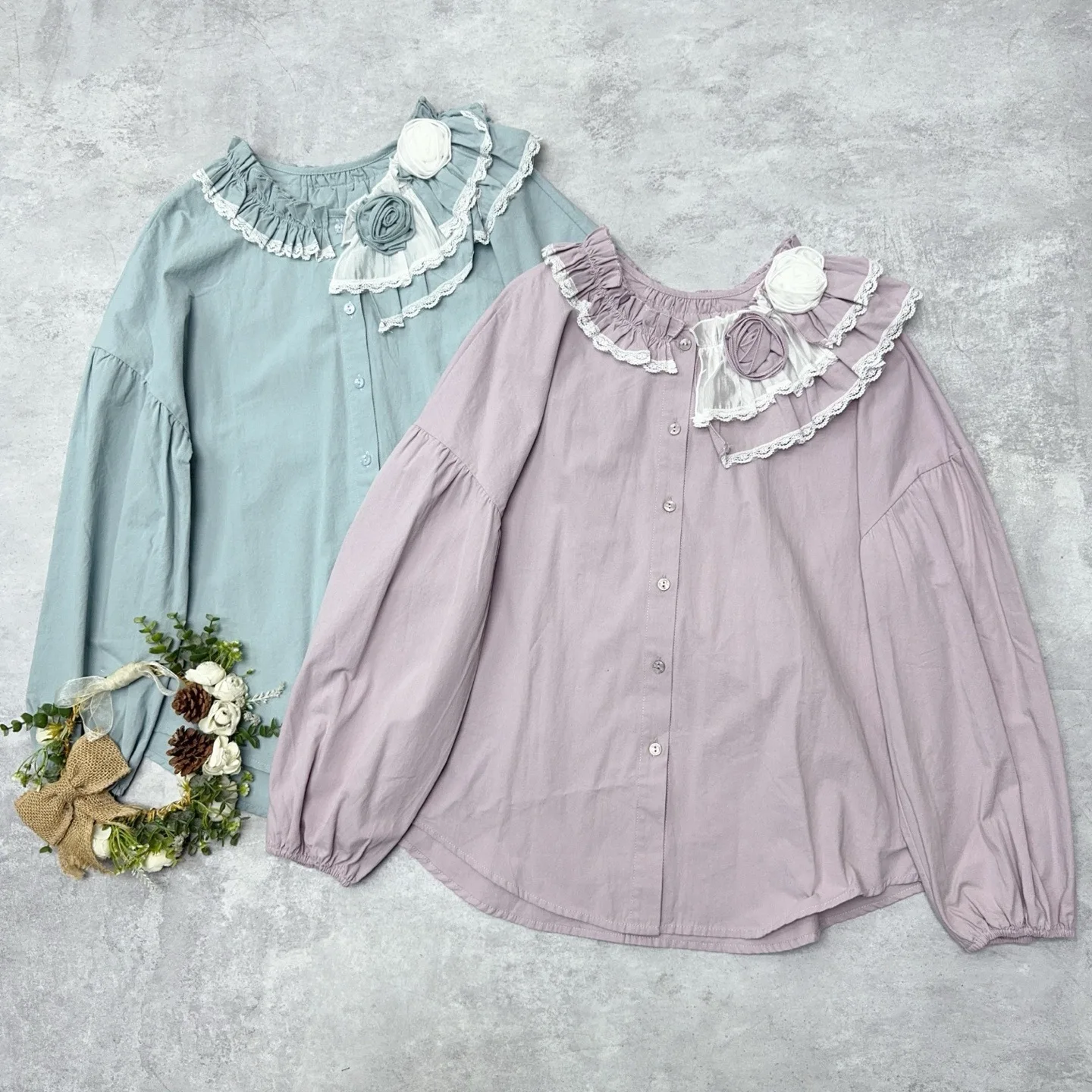 

Johnature многослойные хлопковые рубашки с кружевным воротником, новые весенне-осенние свободные повседневные универсальные женские топы с длинными рукавами, блузки