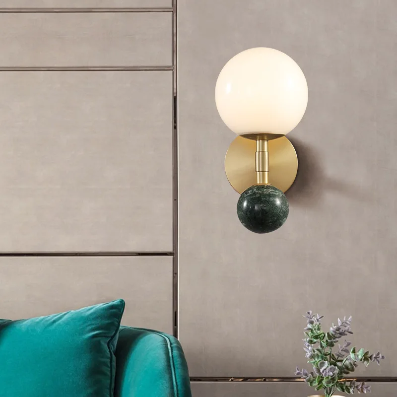 

Nordic Light Luxury Modern Marble LED Wall Light Creative for Living Room Bedroom Study Room Indoor Home Decoration Lighting