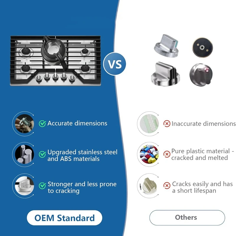 Perilla de estufa de 5 piezas W11366438, pomo de horno, repuesto para Whirlpool, W11084623, AP6888134, W11084623