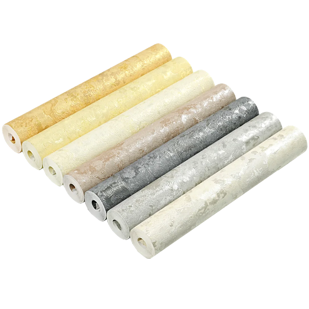 Cement Ash Industrial Retro Mottled Wallpaper PVC Waterproof Feeling Imitation Diatomaceous Stereoscopic Solid Color Wall Paper