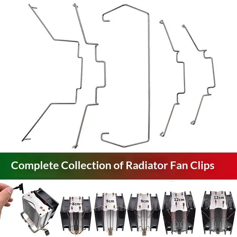 2Pcs/Pair 80/90/120MM Cooler Fan Buckle Computer CPU Cooling Fan Clips 304 Stainless Steel Wire Fastener Buckle Bracket