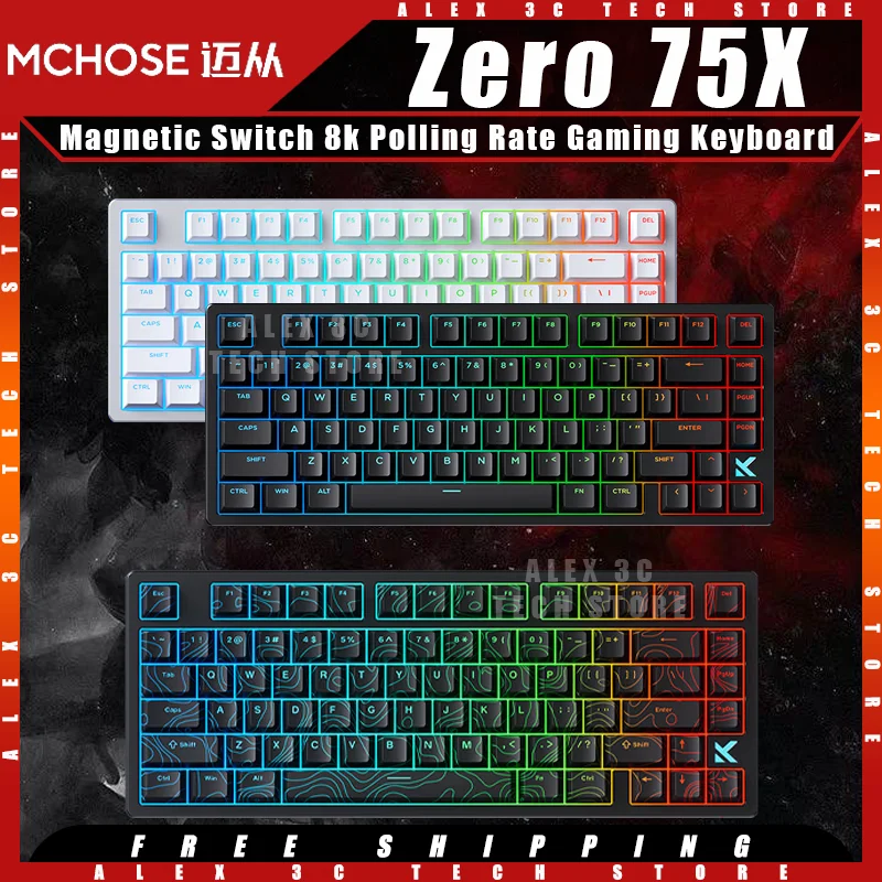 Mchose Zero 75X Gaming Keyborad Wired 8k Polling Rate Magnetic Switch Aluminum Alloy Upper Shell Customized Mechanical Keyboard