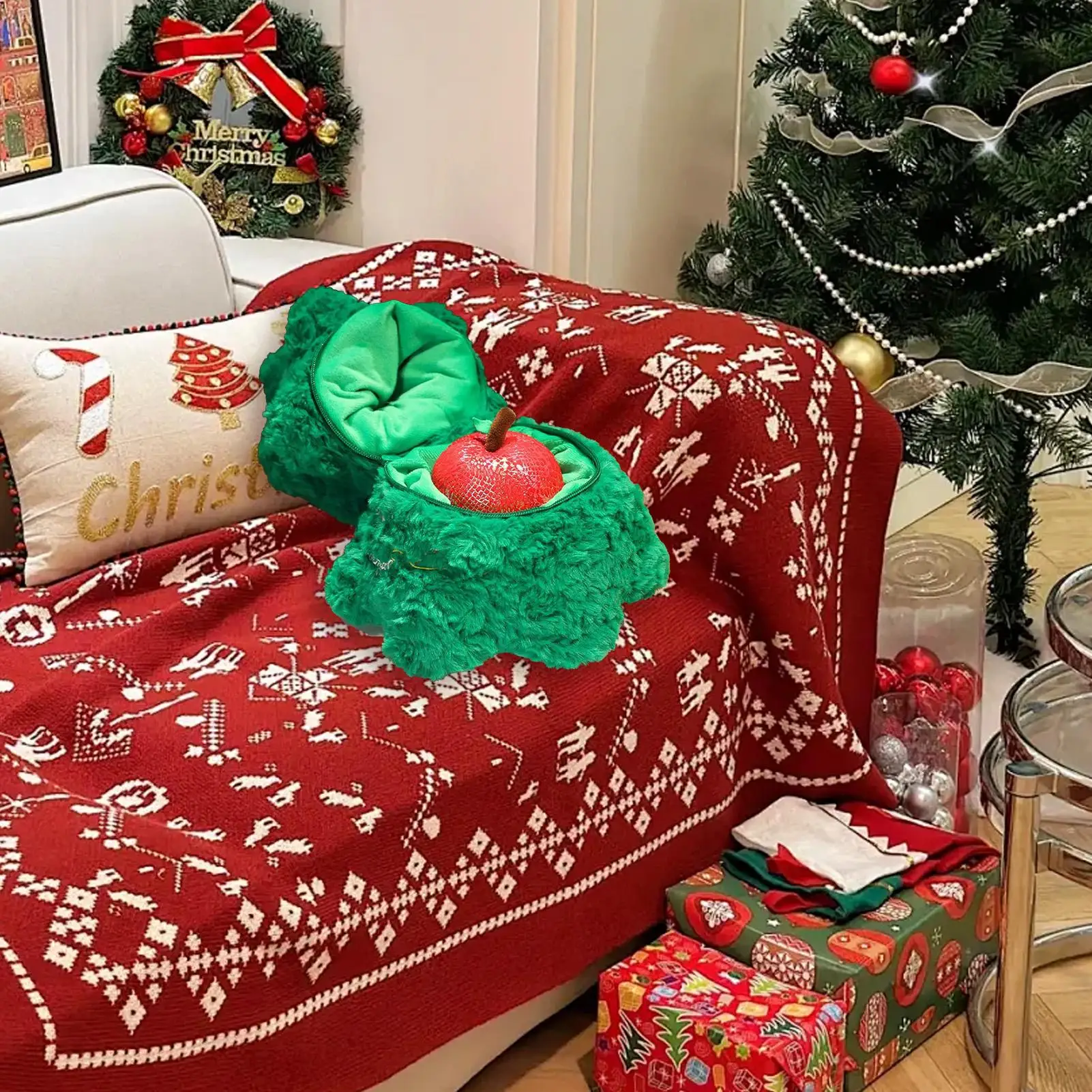 Árvore de natal de pelúcia santa bonecos de neve férias decoração de casa papai noel boneca de pelúcia animal de pelúcia para o quarto sala de estar dormitório escolar