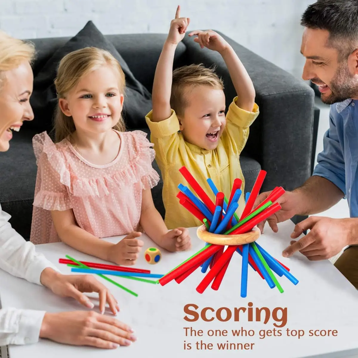 Keep It Steady Fun Family Games for Kids and Adults - Balance & Patience Training - Wooden Stick Toys for Creative Kids Games