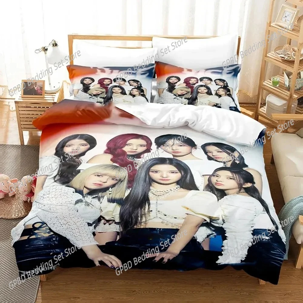

3D Print Kpop NMIXX Bedding Set Duvet Cover Bed Set Quilt Cover Pillowcase Comforter king Queen Size Boys Adult Bedding Set