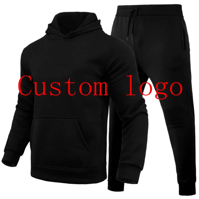 Customized hoodie set with your own logo for men and women in autumn and winter