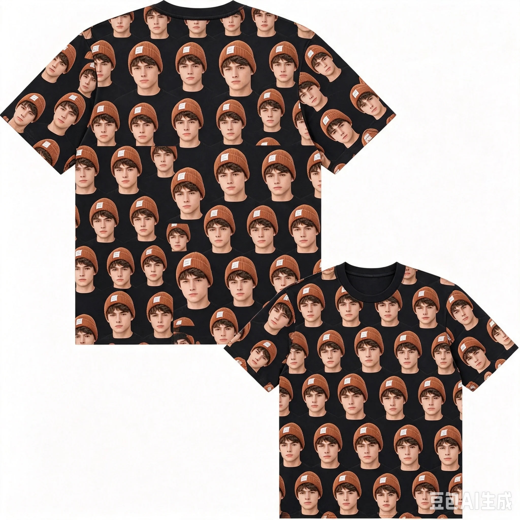 Customized spoof of a friend's head pattern T-shirt as a birthday gift, short-sleeved round-neck style - view 2