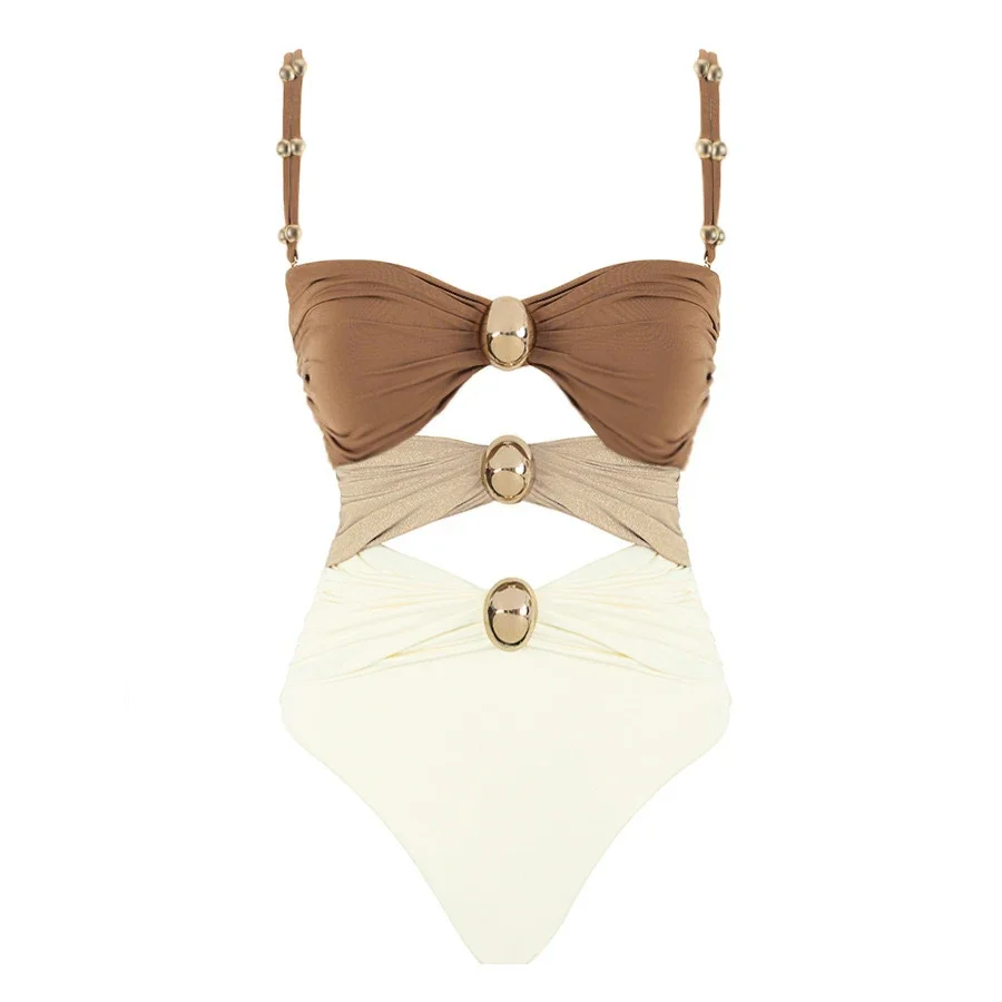 Peaxhtan-bañador de moda para mujer, traje de baño para playa de verano, traje de baño coreano de una pieza, ropa de playa para mujer, bikini nuevo 2024