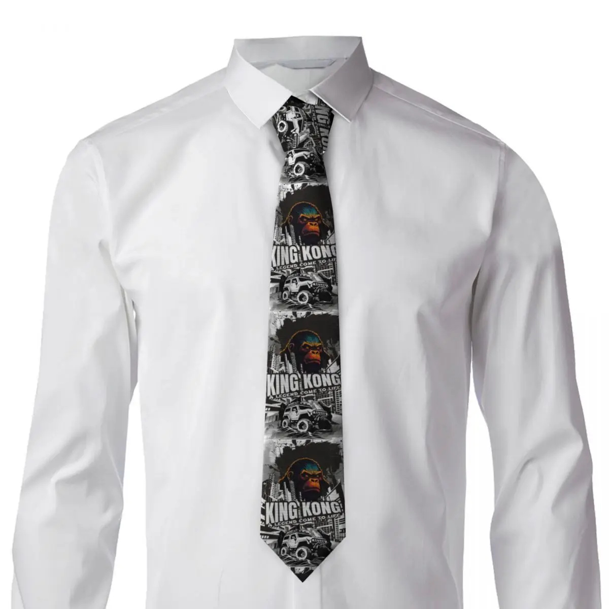 King Kong - A Legend Necktie for Men Silk Polyester Slim Neck Ties Party Business Tie Casual Gravatas