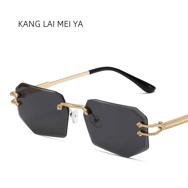 

2025 Personalized Devil Metal Leg Glasses Fashion Cutting Edge Frameless Sunglasses
