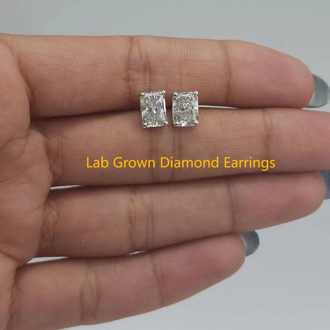 

Radiant Cut 1,00 CT каждый DEF VS-VVS, выращенный в лаборатории бриллиант, сертификат IGI, женские серьги-гвоздики, платина 950