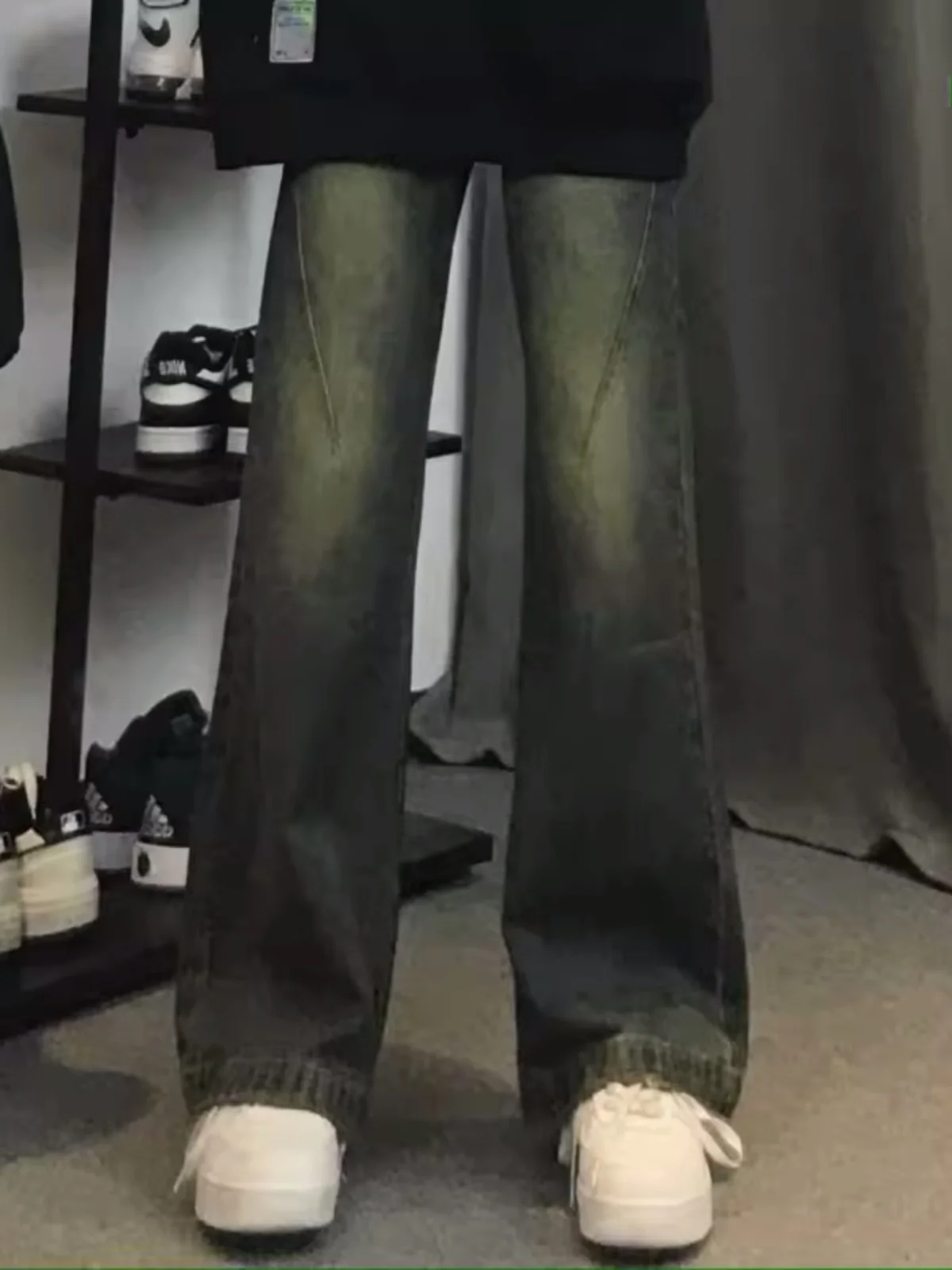 

Мужские джинсы в американском ретро-стиле, прямые, свободные, длинные брюки, повседневные, осенние, молодежные, модные, свободного кроя, прямые штанины