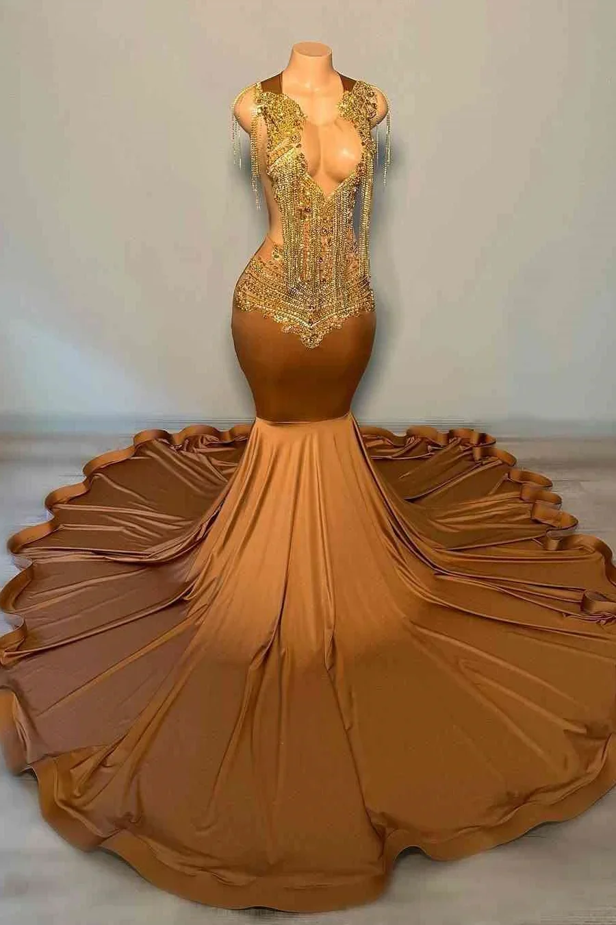 

Glitter Beaded Long Prom Dresses Mermaid 2026 Rhinestone Diamond Evening Gown Black Gril Birthday Party Customized