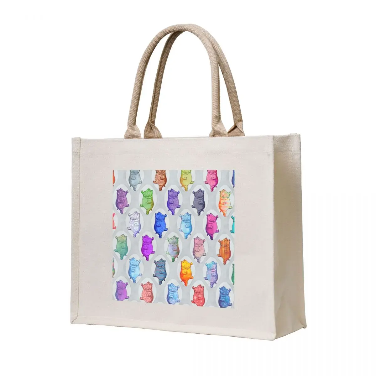

Dancing Hippos Tote Bag Handbags women cute tote bag canvas shopping bag