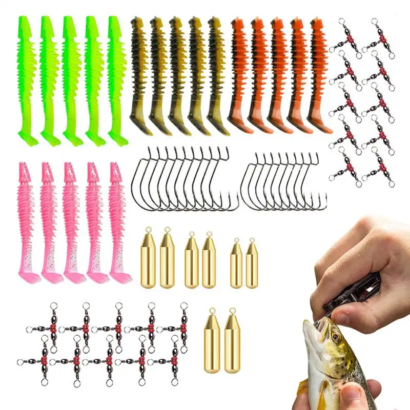 

Bass Fishing Kit 68 Pieces Fishing Accessories With Storage Box Wear Resistant Portable Outdoor Equipment For Short Trips Long