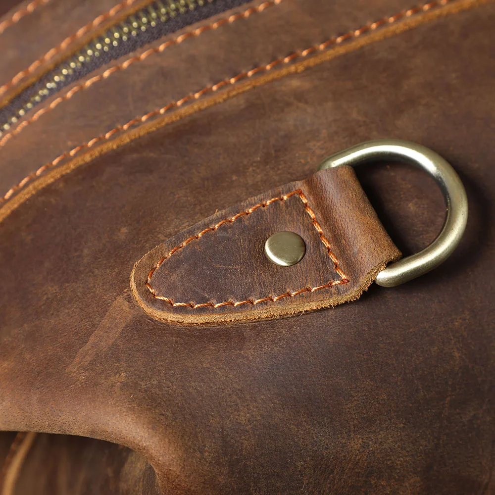 S.WORKER Premium Vollnarbenleder-Reisetasche Echtes Leder Vintage-Stil Große Handgepäcktasche – Detail 16