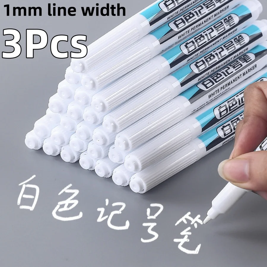 

3 шт., белый маркер, водонепроницаемый маркер с глубокими отверстиями 1 мм, быстросохнущая ручка для рисования, ручка для плотничьего разметки, для лепки, маркировки,