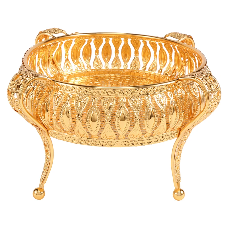 Поднос для домашней еды, винтажная тарелка с фруктами, стол, железная коробка для хранения закусок, овальный поднос, золотая корзина с фруктами, декор стола