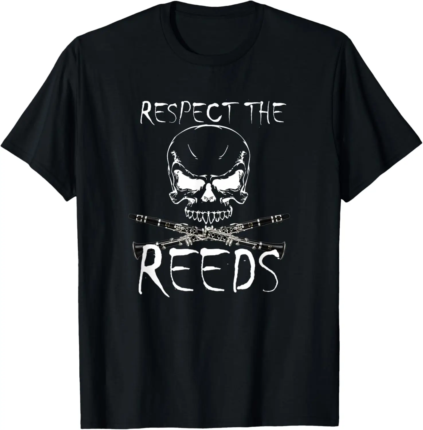 Marching Band Tee: Respect the Reeds Clarinet Shirt T-Shirt