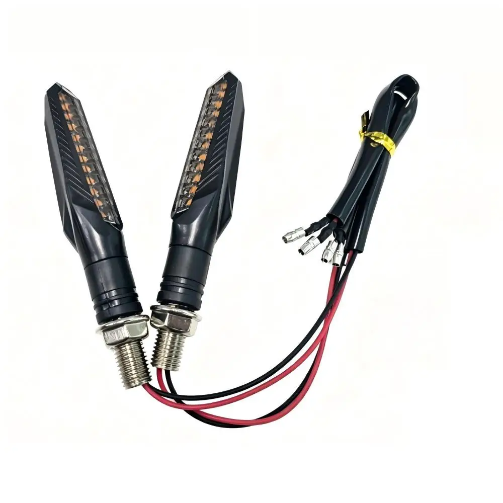 2PCS 12V Motorcycle LED Turn Signals Light 12LED Tail Flasher Flowing Water Blinker IP68 Motorcycle Flashing Lights