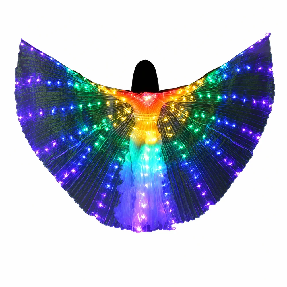 LED Wings Butterfly Neon Luminous Cloak Belly Dance Costume Stage Performance Prop For Dancers Shows view 2
