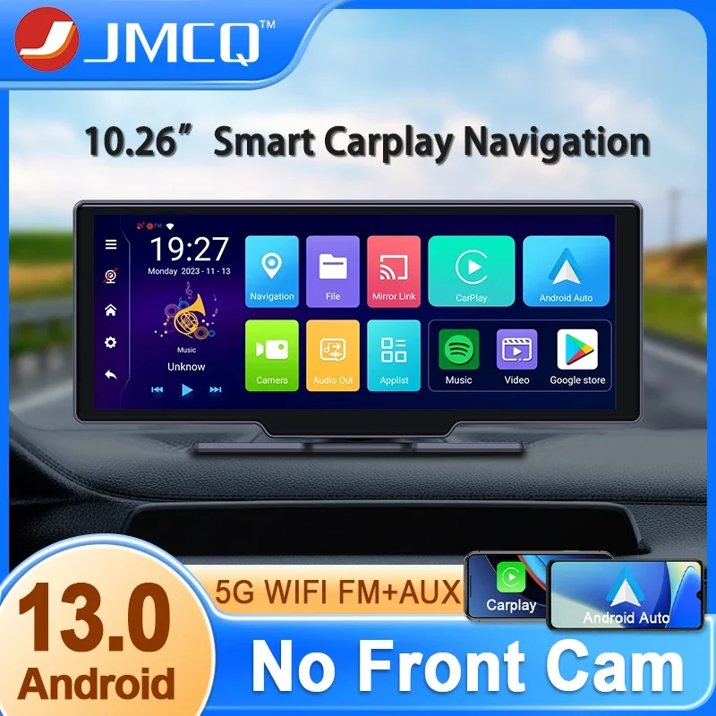 

Автомобильный видеорегистратор JMCQ, 8 ядер, 10,26 дюйма, Android 13, CarPlay и Android Auto, Автомобильная камера 2 в 1, дисплей 5,1 дюйма, Wi-Fi, GPS, FM, AUX, U-диск, Bluetooth