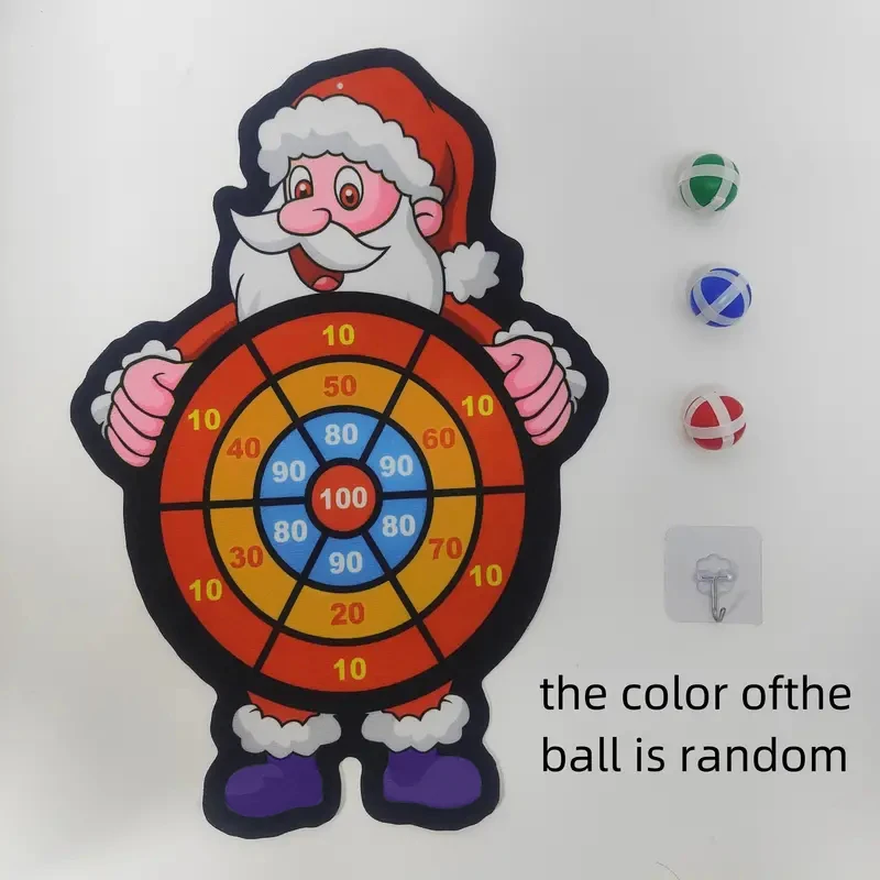 Christmas toy snowman Santa dart board toy set with 3 balls and 1 hook suitable as a Christmas party game