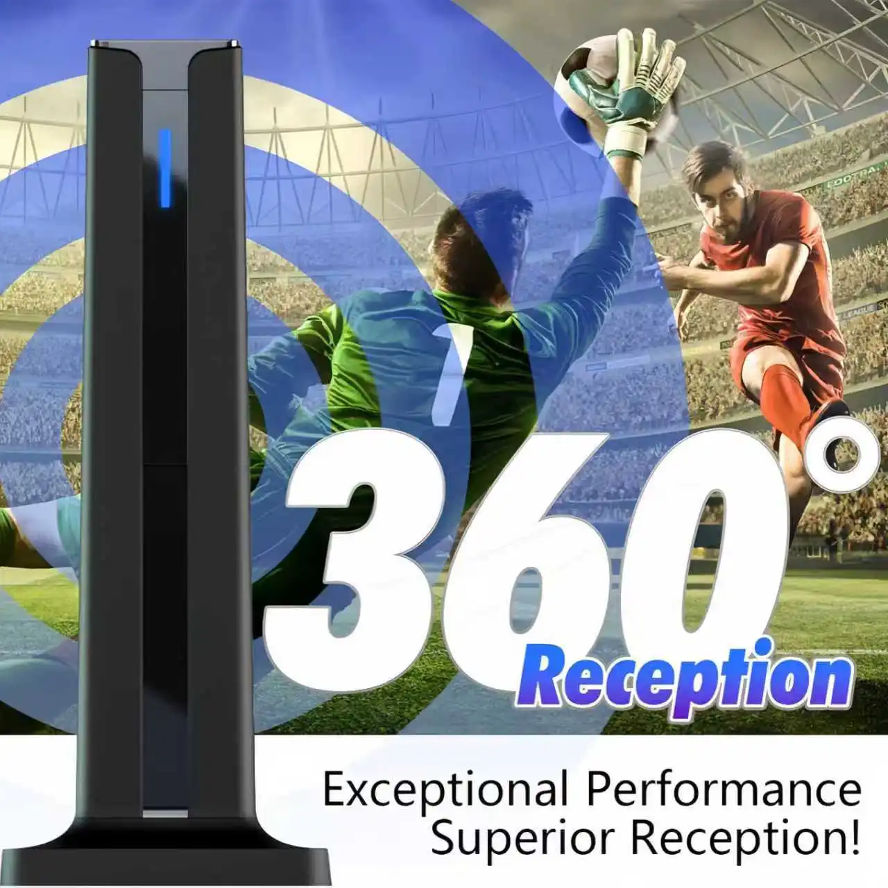 New vertical digital TV antenna for high-definition terrestrial signals, indoor and outdoor DTMB DTV-T digital receiver view 3