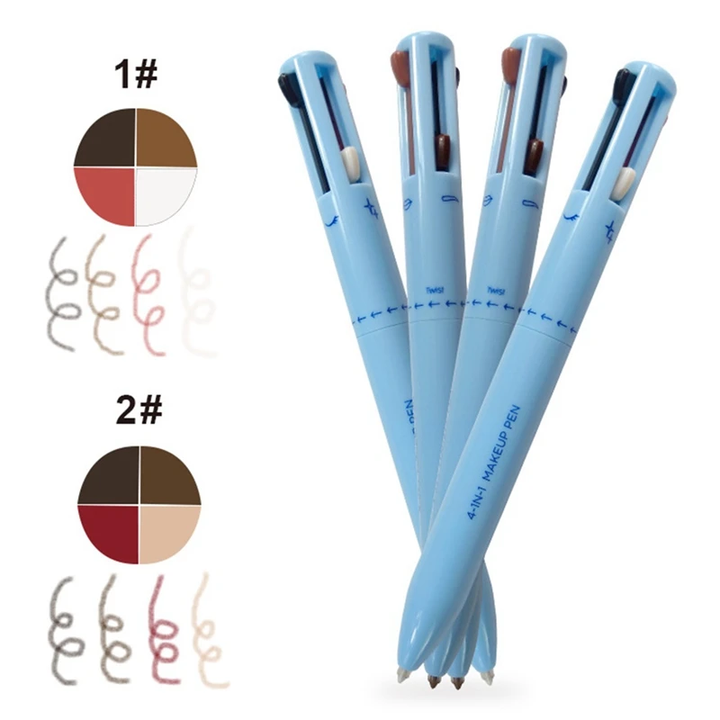 4-In-1 Makeup Pen Touch-Up Pen Makeup Eyebrow Pencil Waterproof 4 Colors Multi-Function Makeup Beauty Pen