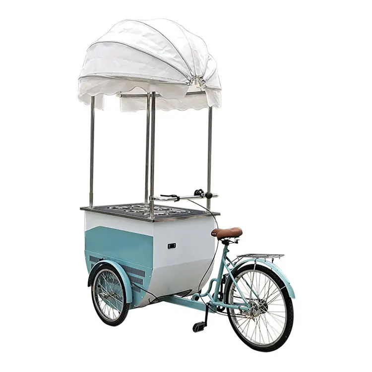 Gelato Bike Gelato Cart Ice Cream Sweet Small Cart Push Carts Mobile Food Truck