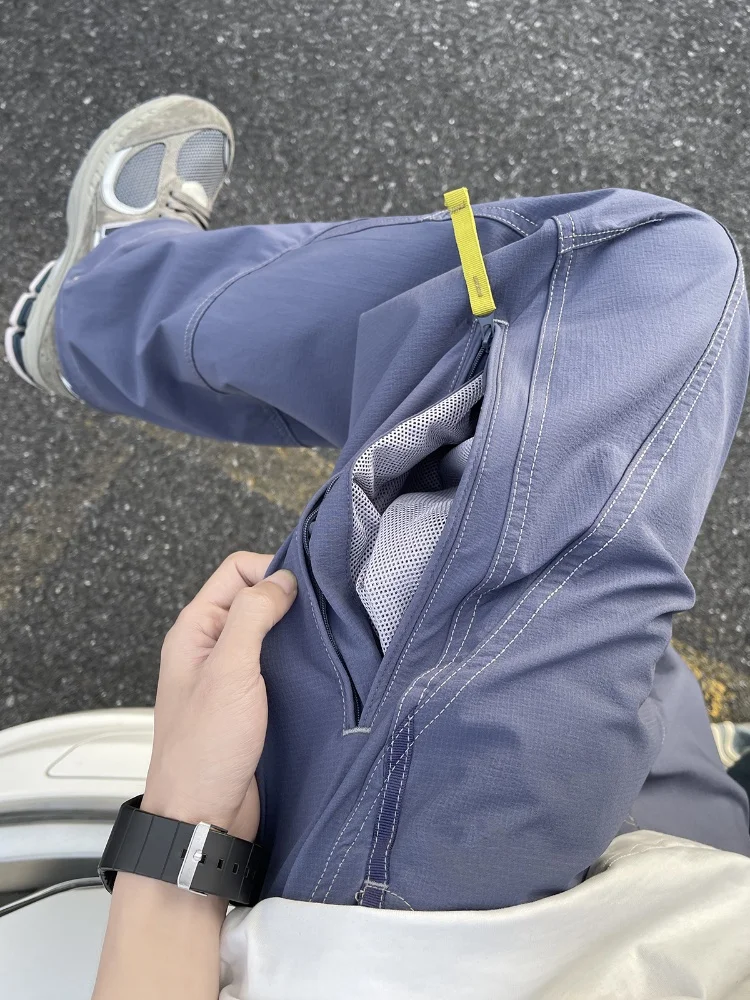 

Мужские рабочие брюки из ледяного шелка, летние, новые, свободные, больших размеров, спортивные, повседневные, прямые, широкие, длинные, модные, брендовые, молодежные