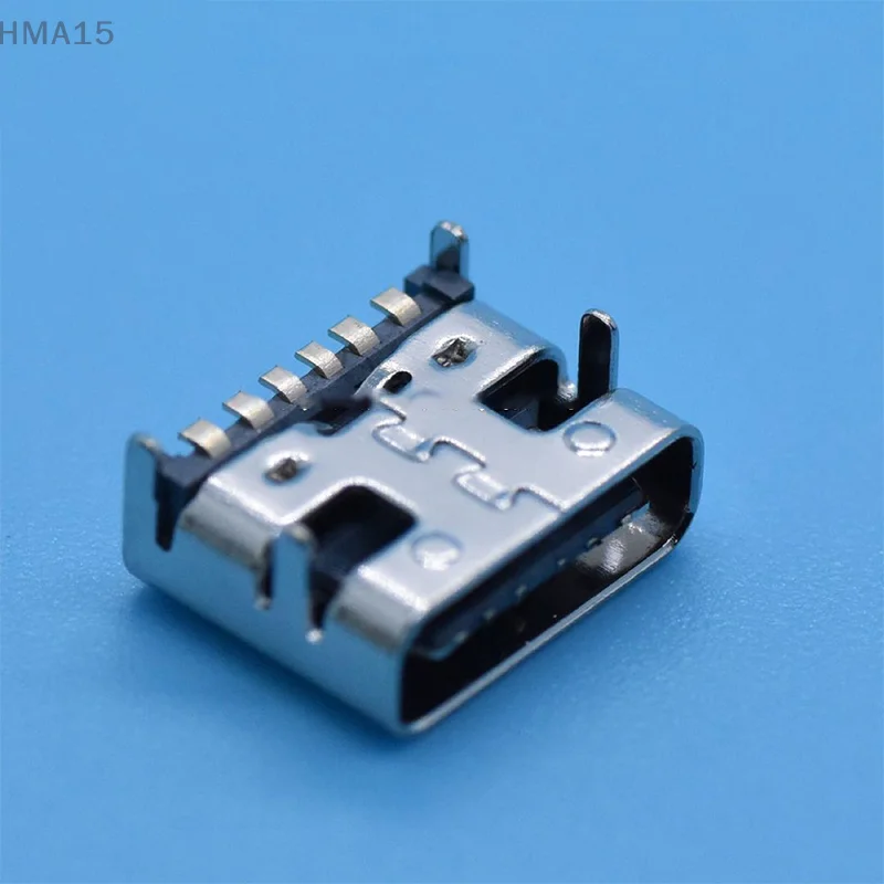 10pcs/Lot Type C 6 Pin SMT Socket Connector USB 3.1 Type-C Female Placement SMD