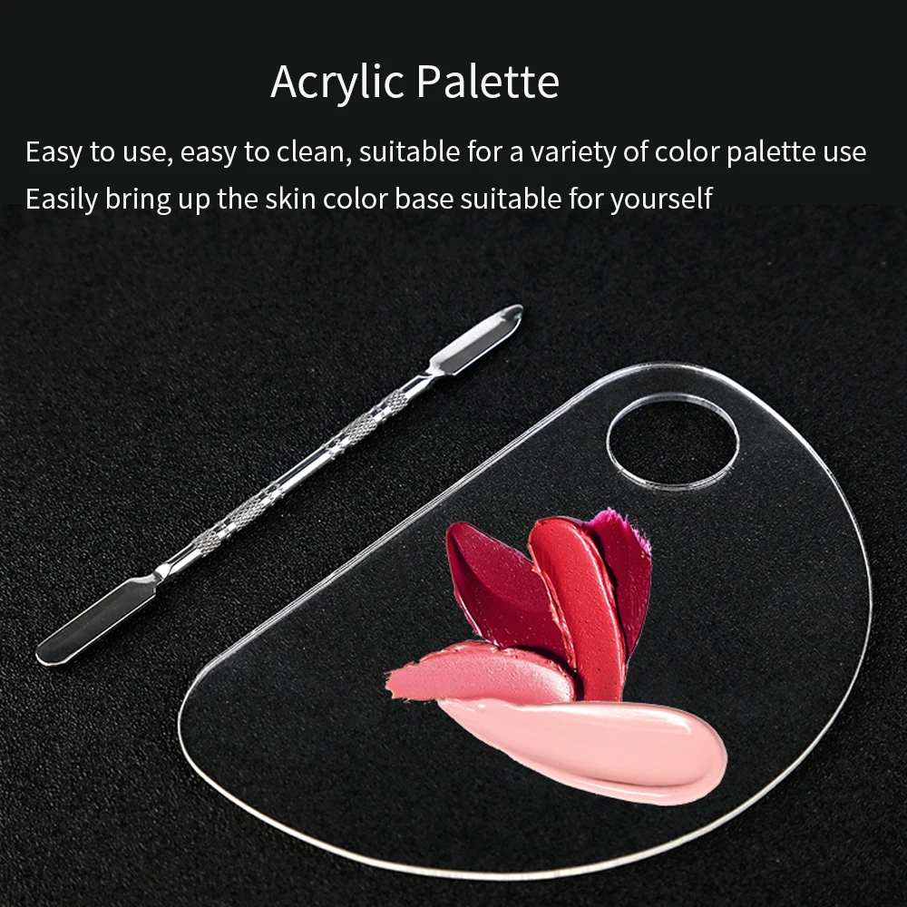 Acrylic Hand-held Nail Art Semi-circular Palette Foundation Various Makeup Products Beauty Makeup Color Display Board