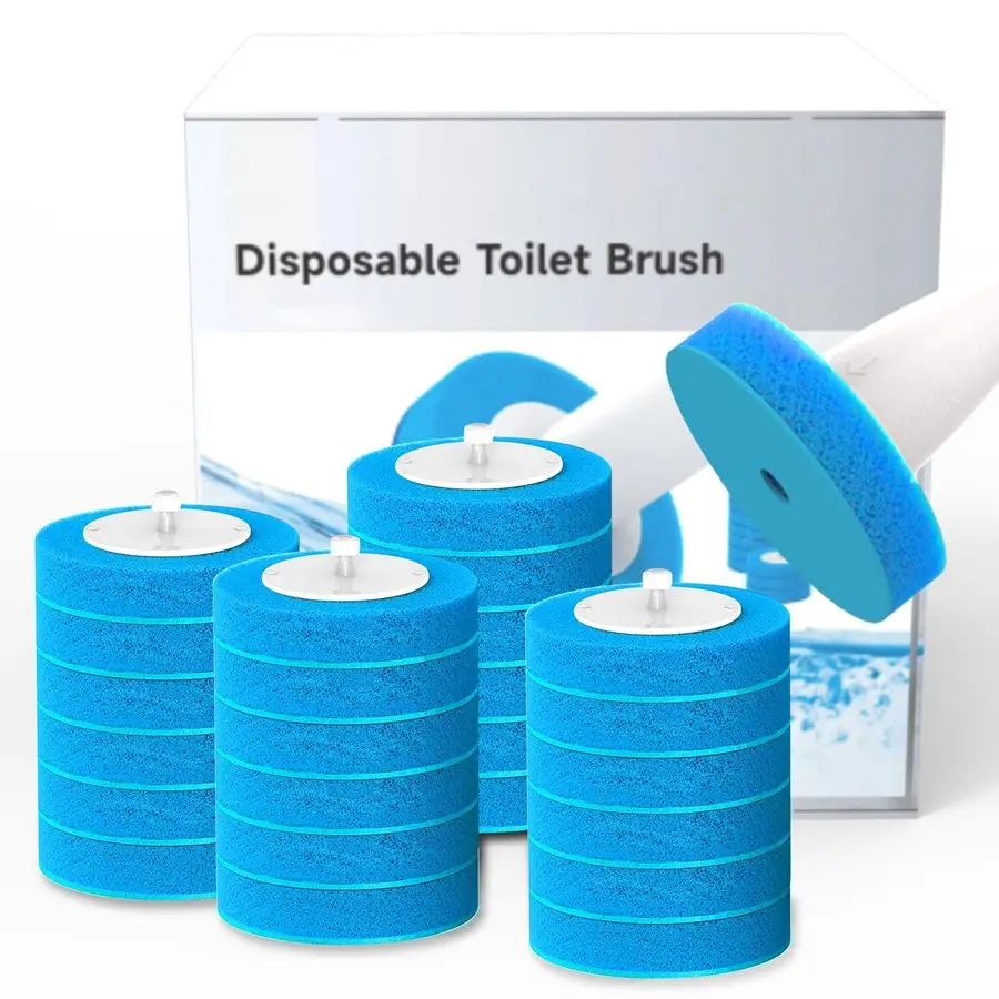 Ricariche per bacchette per WC, bacchetta detergente usa e getta per WC compatibile con la maggior parte dei scopini per WC, ricarica per scopino usa e getta per