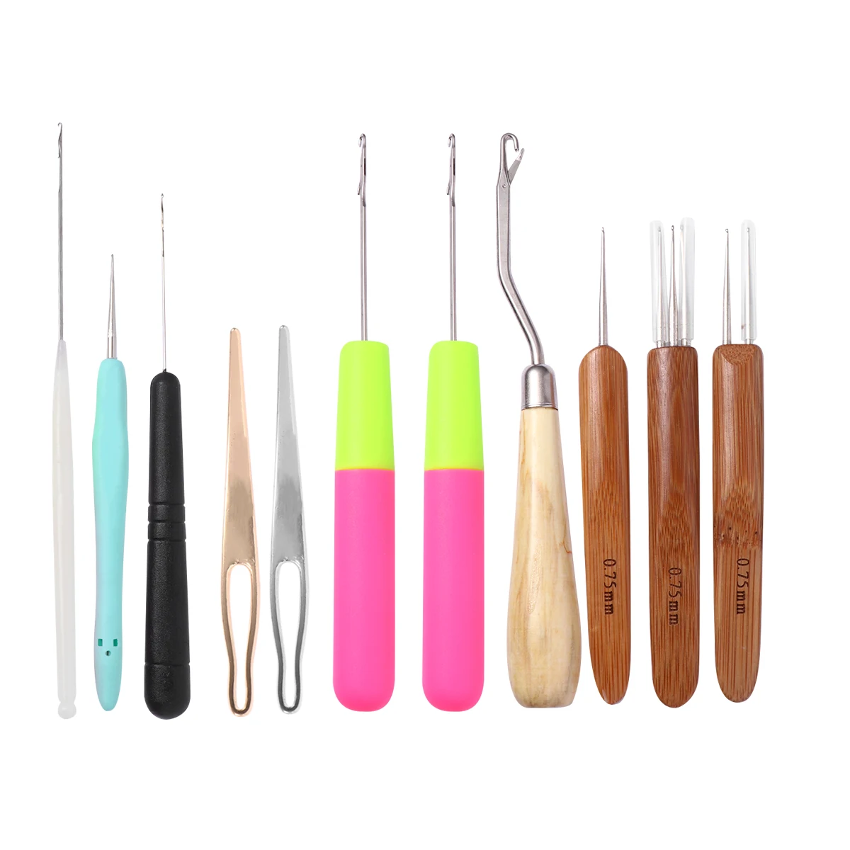 

11Pcs KnittingNeedles Set SmoothFinish LongTimeUse DreadCrochetLatchHook HairBraidingTool Lightweight EasyComfortable WoolYarn