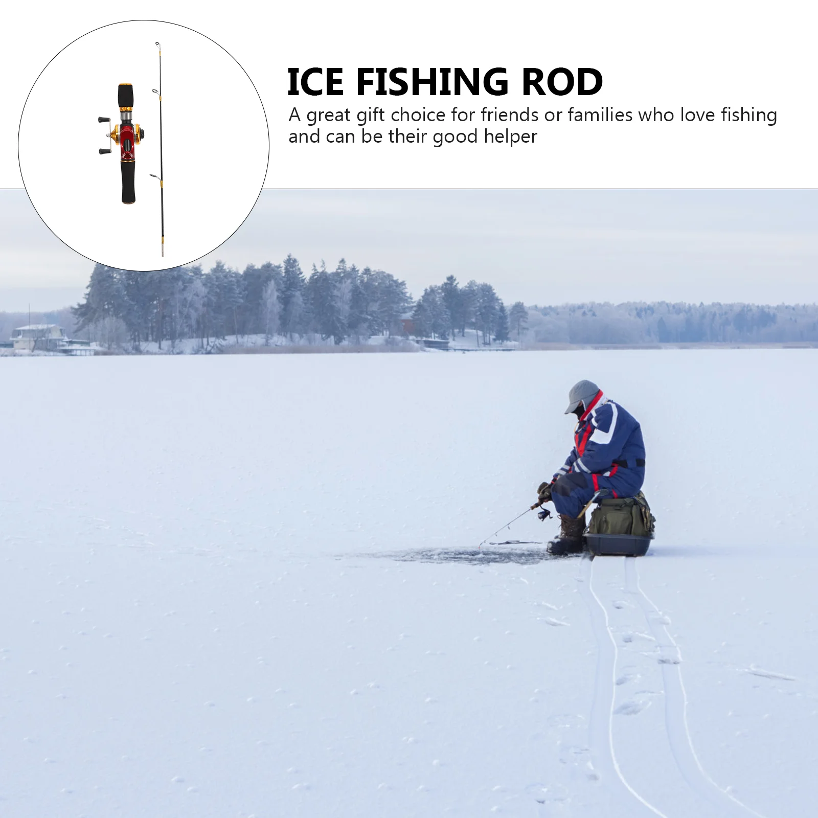 Ice Fishing Rod Winter Supply Creative Gear Sturdy Convenient Pole Outdoor Accessory