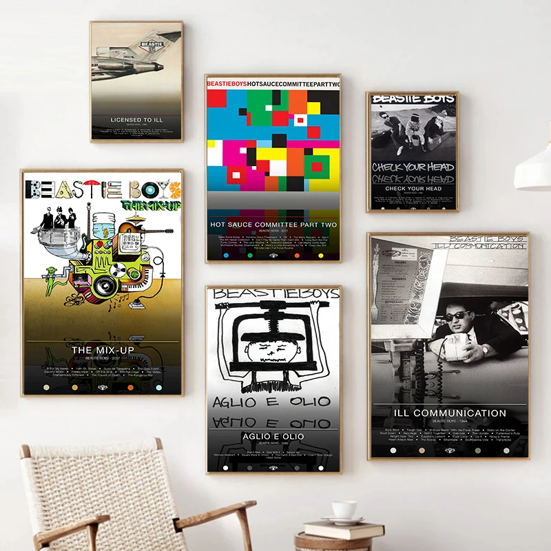 Punk Rap Group B-Beastie Boys Posters Modern Pop Rap Music Album Prints Canvas Painting Wall Art Pictures Home Living Room Decor