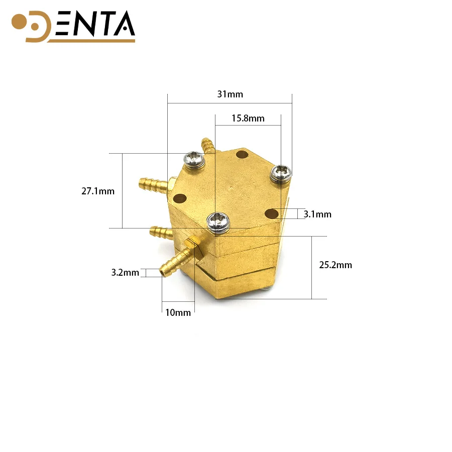 Hexagonal  pneumatic  pressure water valve  control square for dental unit parts  chair accessories metal parts turbine fittings