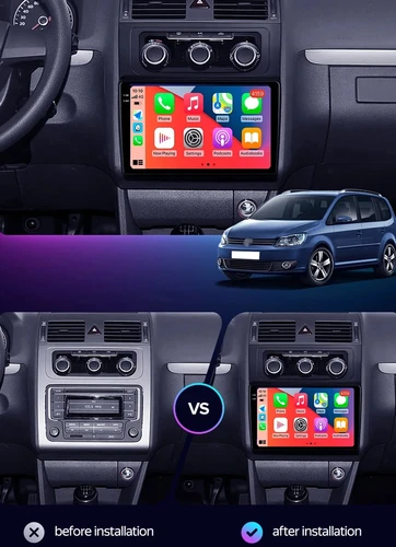 Imagen 2 del producto Radio de coche Android 15 para Volkswagen VW Touran 2 1T 2010-2013 2014 2015 navegación por vídeo Multimedia Carplay Auto GPS sin Dvd DSP