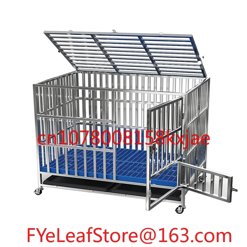 Stainless Steel Dog Cage Large And Medium-sized Dog Cage Indoor Small Folding With Toilet Outdoor Golden Retriever