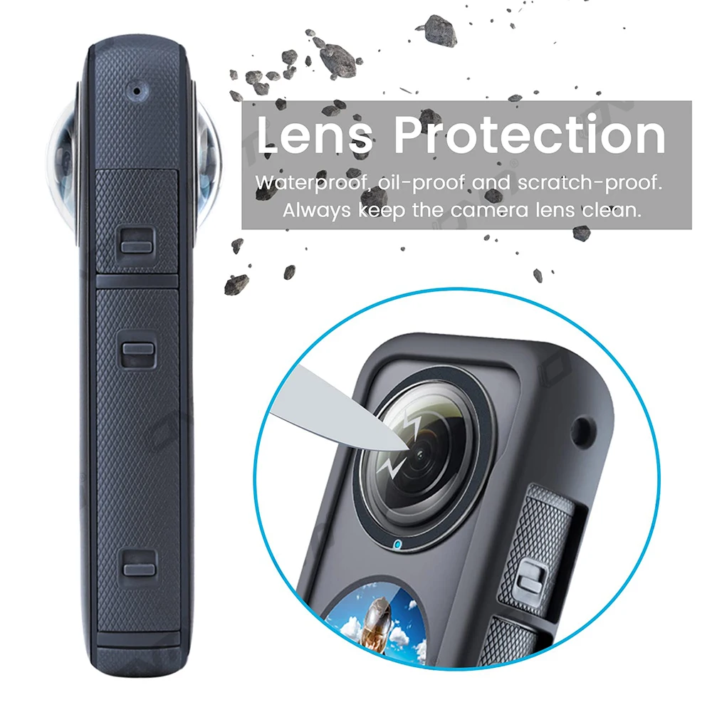 Lens Guards for Insta360 One X2 Accessoroy Lens Protector Cover for Insta360 X2 Anti-Scratch Ultra HD Sticky Protective Guard