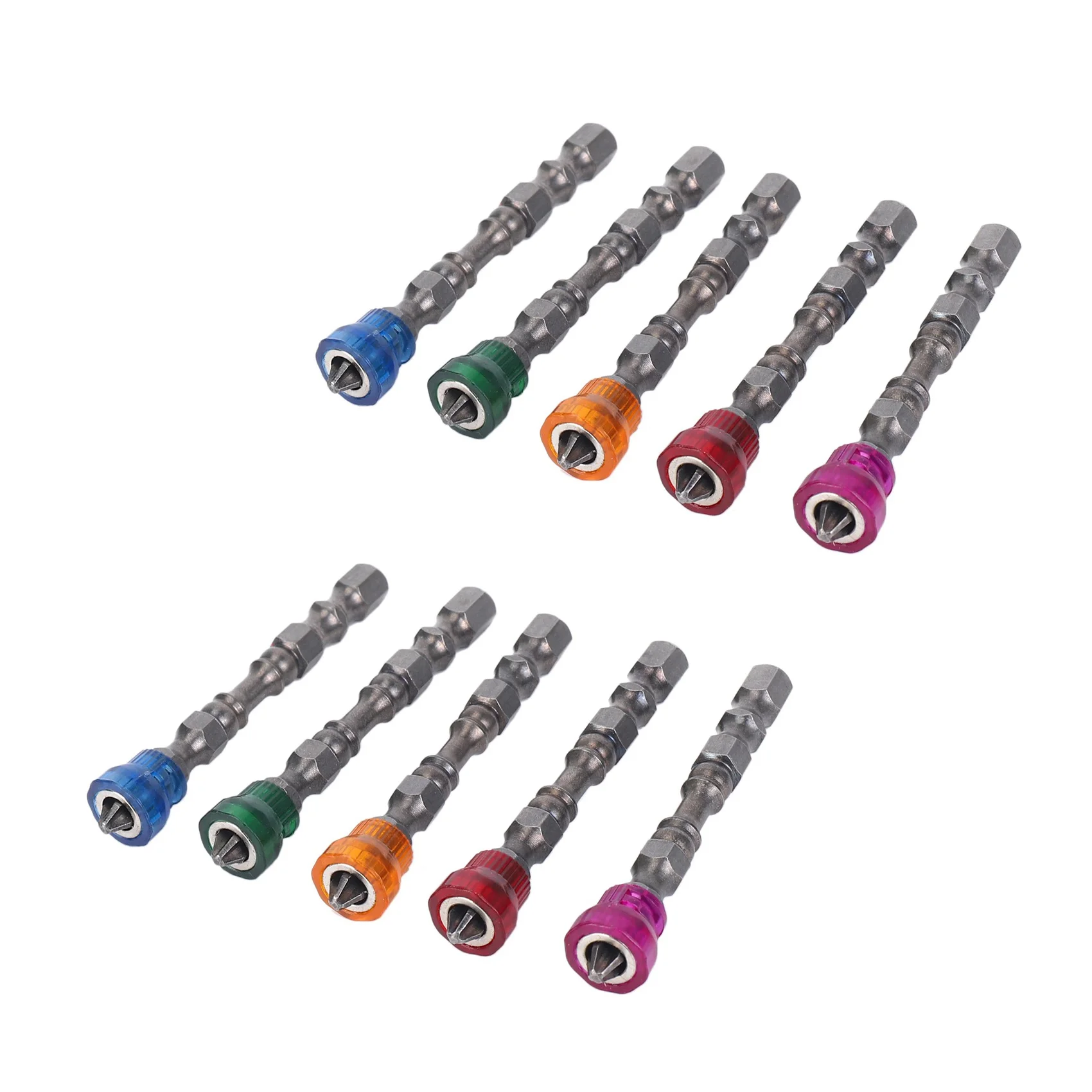 

ABAH-10X Anti Slip Electric Hex Magnetic Screwdriver 65Mm S2 PH2 Single Head Bit Tool 5 Color