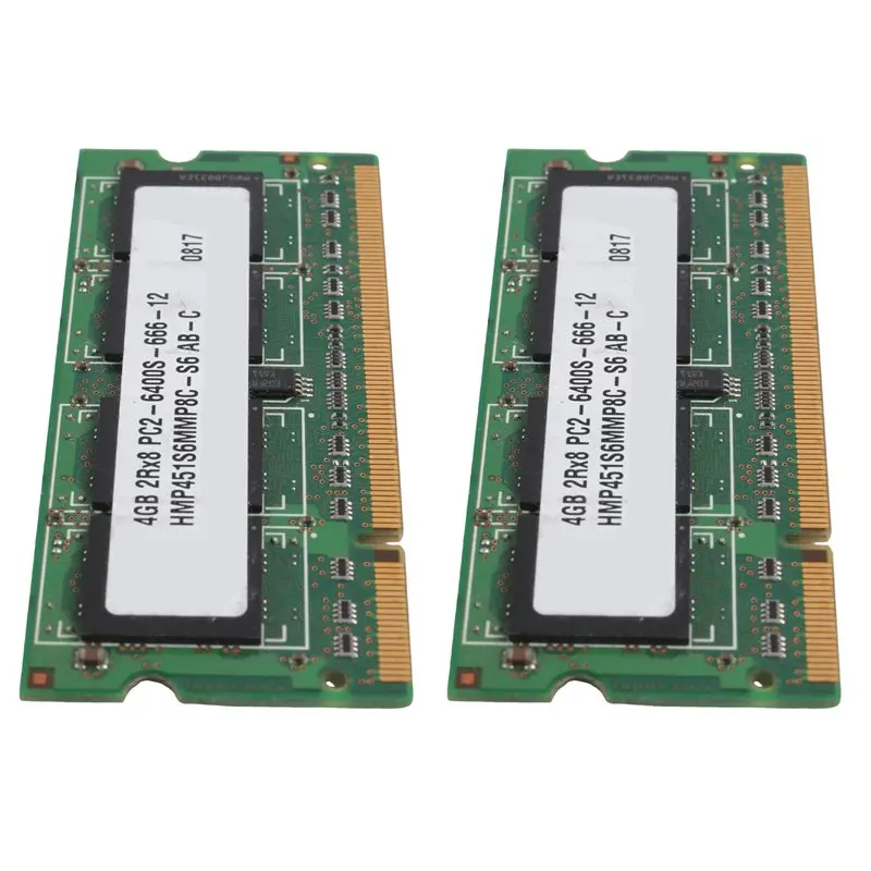 Ingenious-2PCS DDR2 4GB Laptop Ram 800Mhz PC2 6400 SODIMM 2RX8 200 Pins For AMD Laptop Memory