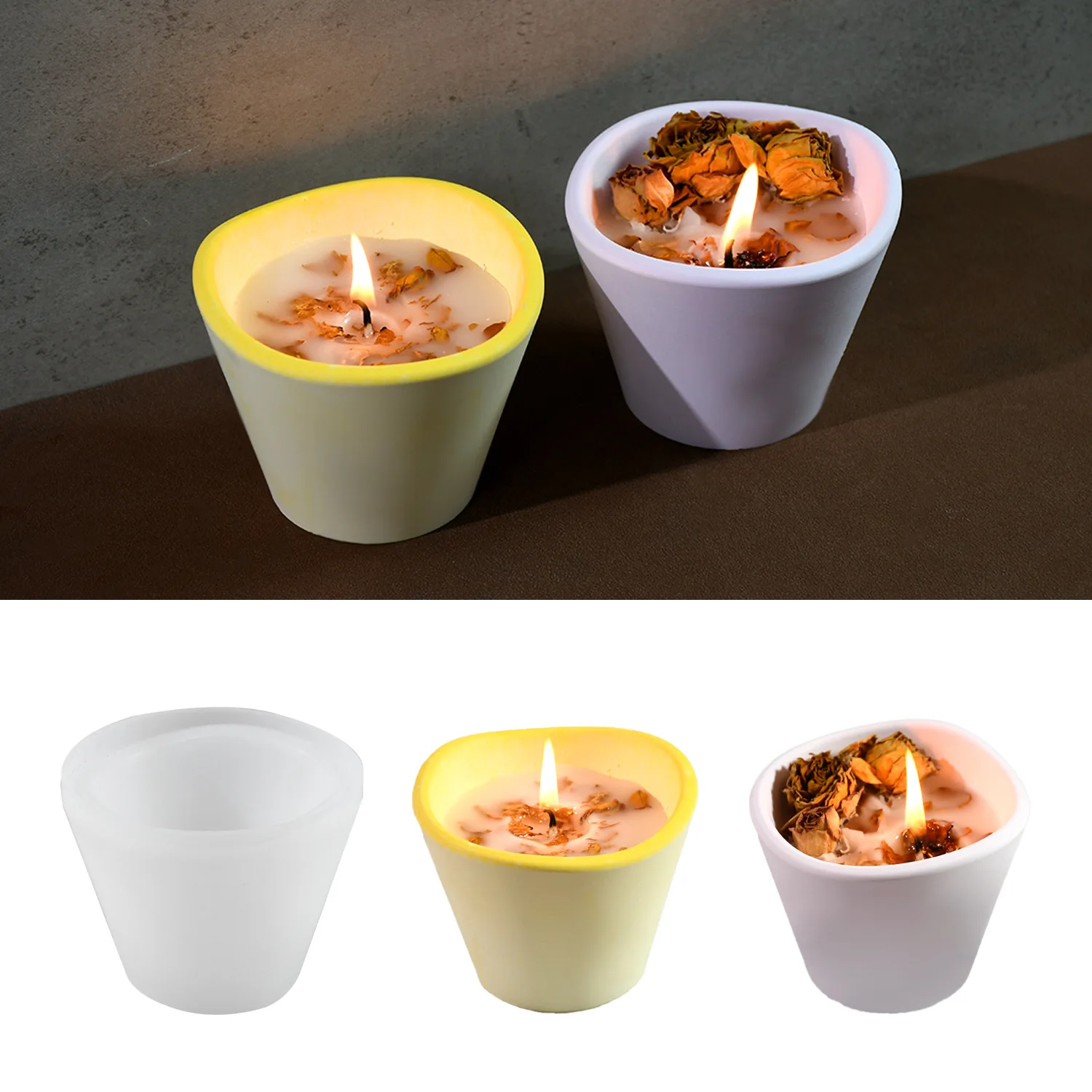 Clay molds, conical-bottomed wax cup molds, scented plaster drop glue table decorations, DIY shaping molds