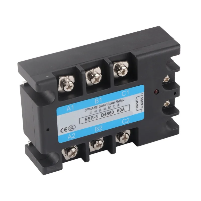 3 Phase Solid State Relay SSR-3 D4860 60A DC-AC 480V Distribution Control Equipment