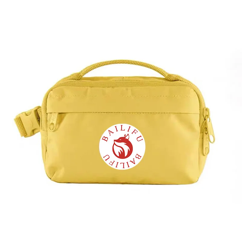 Waterproof Canvas Sports Travel Waist Bag Small Leisure Style Contrast Color Casual Fashion New Condition Folding Chest Bag