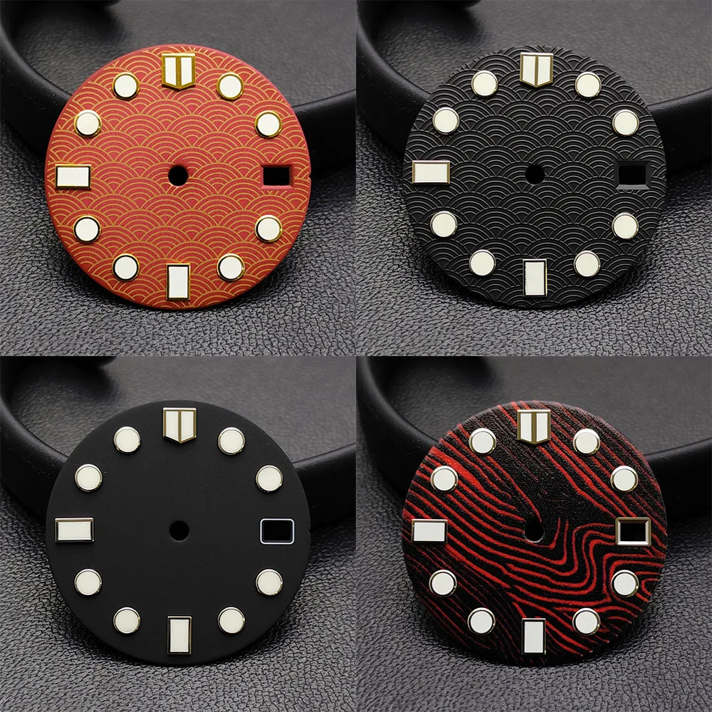 

28.5mm NH35A Single Calendar Dial Fish Scales Watch Face Watch Replacements Accessories For NH35 Automatic Mechanical Movement