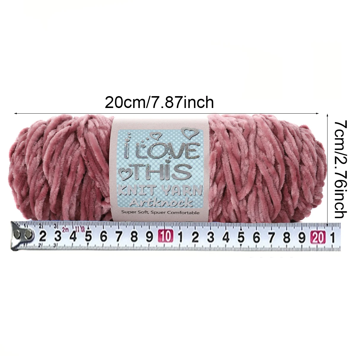 Fio Grosso De Poliéster Para Tricô, Velvet Knit Yarn, X95g, 2pcs