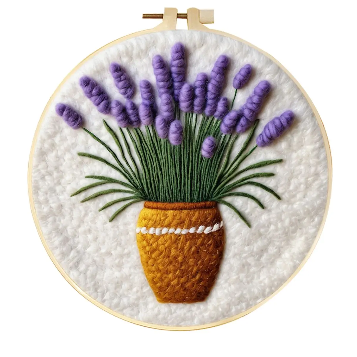

CHENISTORY Fleece Felting DIY Kit with Embroidery Hoop Creative Wools Needle Felting Painting Multicolor Fabric Art Perfect Gift