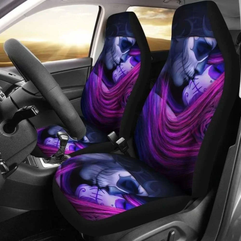 

Sugar Skull Girls Car Seat Covers,Pack of 2 Universal Front Seat Protective Cover